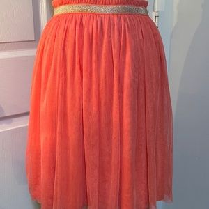 Knee length peach summer skirt